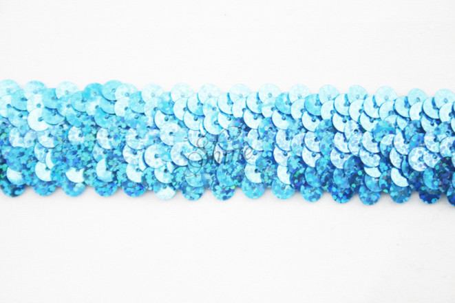 Stretch Sequin Trim 3 Row 39 Aqua Sparkle Shine Trimmings Fabrics