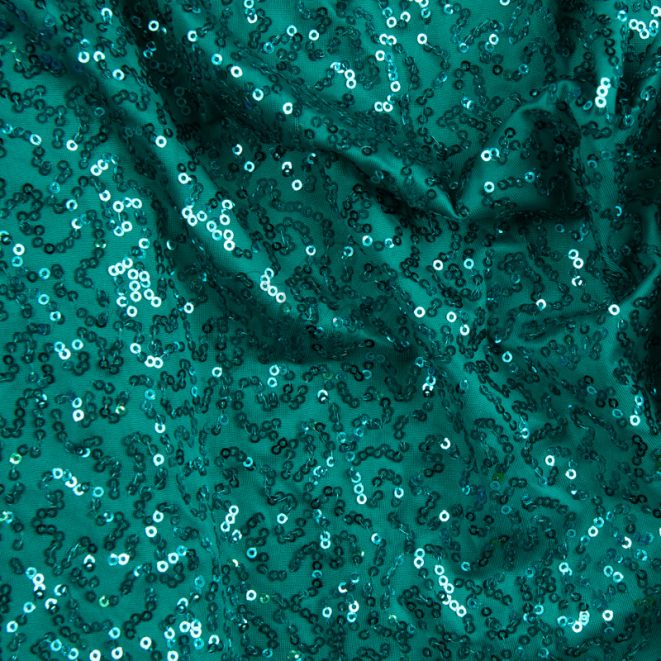 Broadway Sequin Fabric Teal Metallic Sequin Shine Trimmings Fabrics