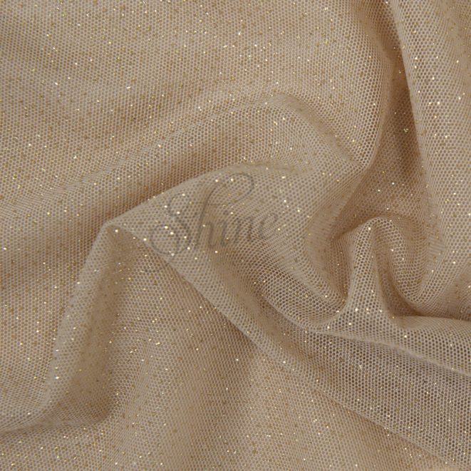 Glitter Stretch Mesh Skintone Gold Shine Trimmings Fabrics