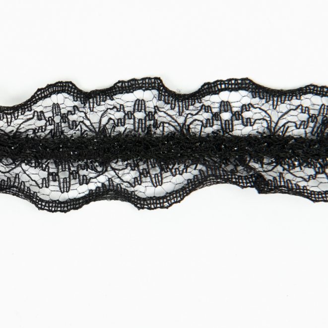 Metallic Cotton Trim 304 Black Shine Trimmings Fabrics