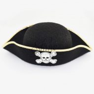 Pirate Hat with Gold Metallic Trimming