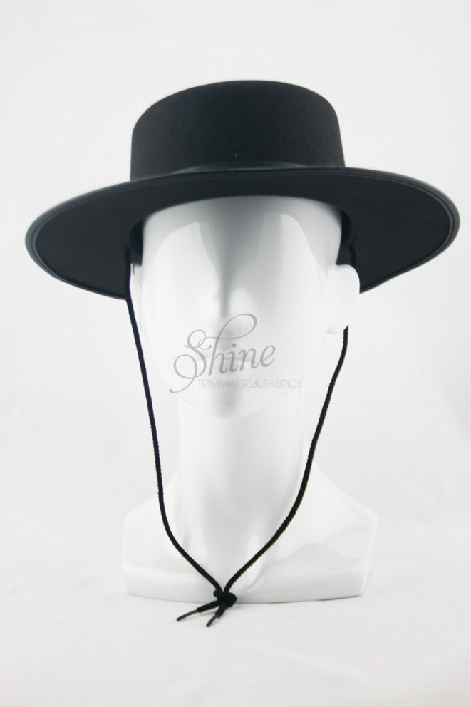 Permafelt Black Spanish Hat – Shine Trimmings & Fabrics