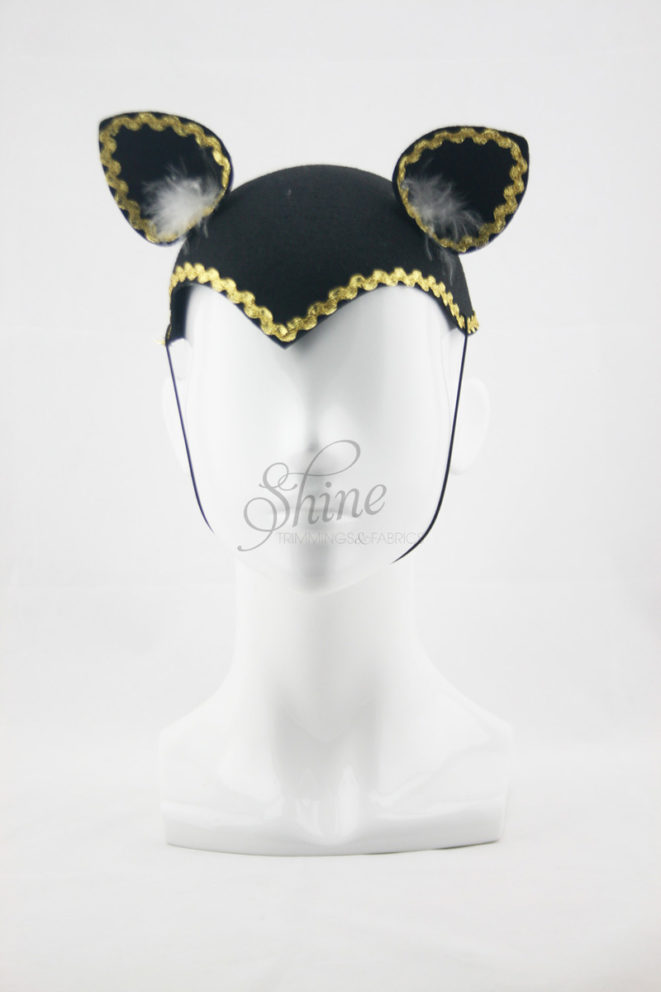 Cat Hat Black/Gold Shine Trimmings & Fabrics