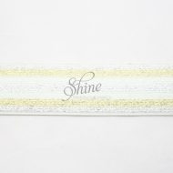 Belting Elastic Metallic Stripe White/Metallic 38mm