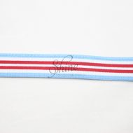 Belting Elastic Stripe Red/White/Blue 25mm
