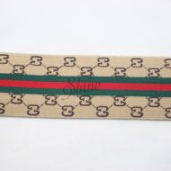 Belting Elastic Oxford Stripe Beige/Green/Red 50mm