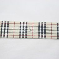 Belting Elastic Beige Tartan Stripe 40mm