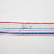 Belting Elastic Metallic Multi Stripe 35mm