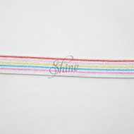 Belting Elastic Metallic Multi Stripe 20mm
