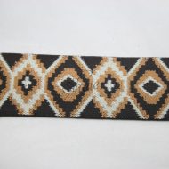 Belting Elastic Brown Aztec Print 50mm