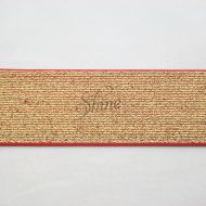 Belting Elastic Red w/Metallic Gold Lurex 50mm