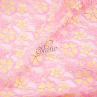 Pink and Yellow One Way Stretch Lace