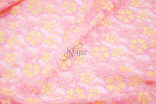 Pink and Yellow One Way Stretch Lace