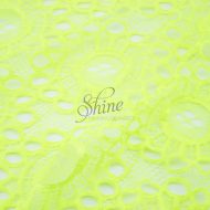 Stretch Lace with Oval Holes Fluro Yellow