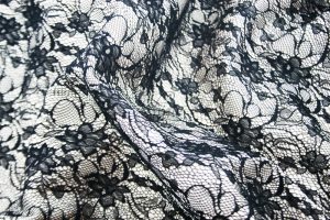Black Lace on Coloured Lining Nude – Shine Trimmings & Fabrics