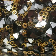 Sequin Fabric Triangles Circles Bronze