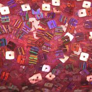 Sequin Fabric Holographic Square Pink