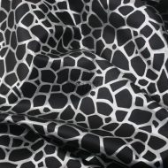 Giraffe Foil Print Stretch Spandex Black/Silver