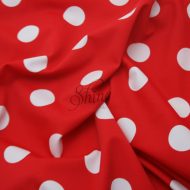 Spots Printed Stretch Spandex Red/White Spot