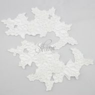 Floral Garden Bouquet Satin Motif Pair MP3012 White