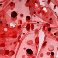 Tulle with Metallic Sequin Red