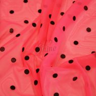 Stretch Mesh with Flocked Spot Neon Pink