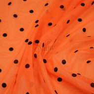 Stretch Mesh with Flocked Spot Neon Orange