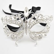 Dance in The Rain Diamante Mask Silver