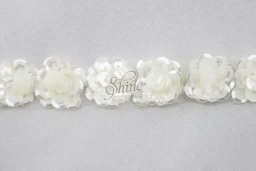 Beaded Flower Trim Clear