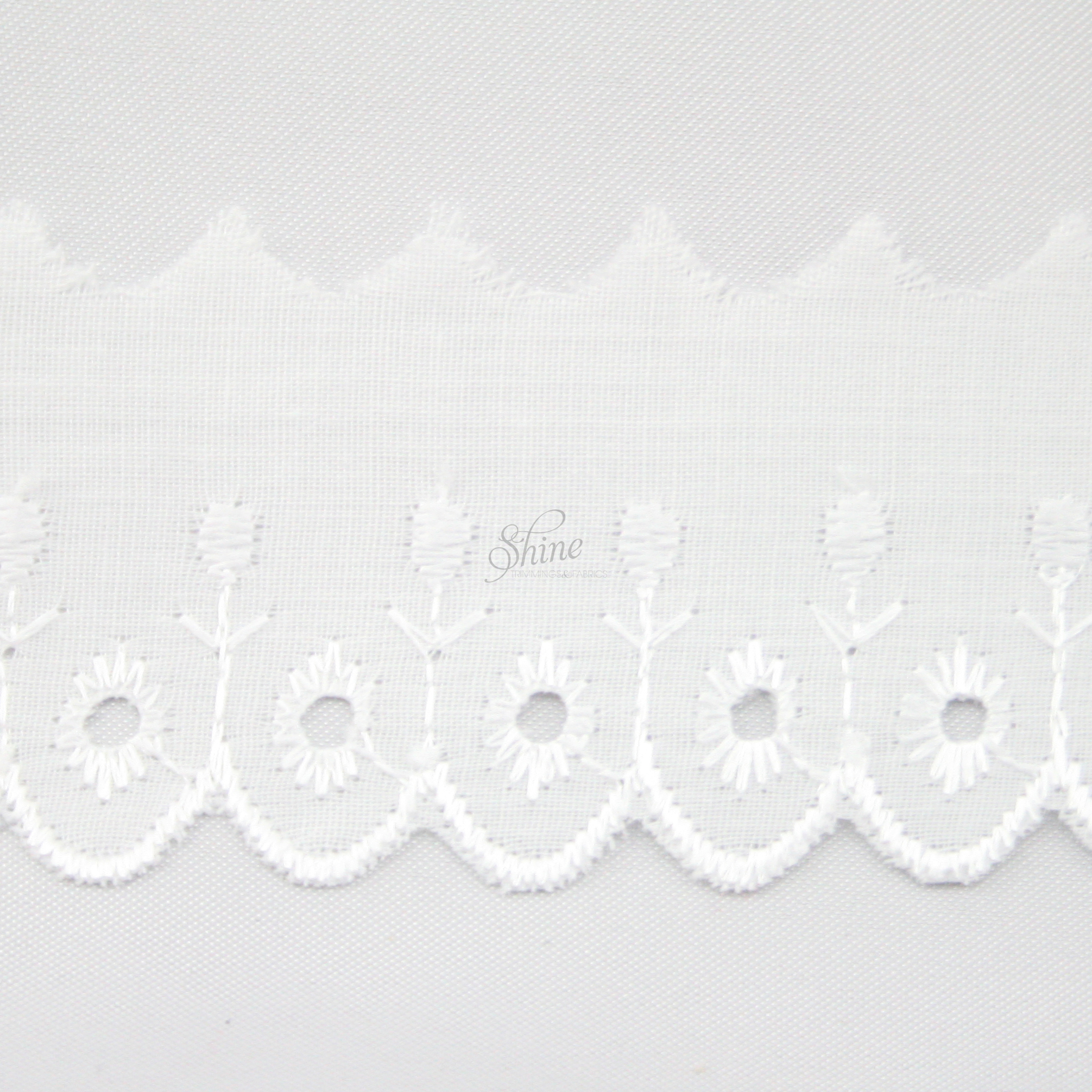 Broderie Anglaise Cambric Lace Trimming 599828 - White