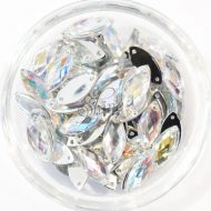 Plastic Crystal AB Sew On Stones Eye 8x18mm