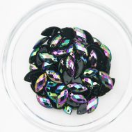Plastic Oil Slick Sew On Stone Eye 7x15mm