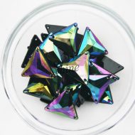 Plastic Oil Slick Sew On Stone Triangle 21mm