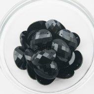 Plastic Black Sew On Stones Oval 10x14mm