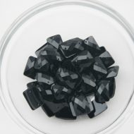 Plastic Black Sew On Stones Rectangle 10x14mm
