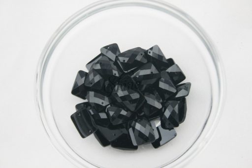 Plastic Black Sew On Stones Rectangle 10x14mm