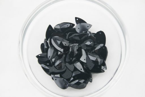 Plastic Black Sew On Stones Teardrop 7x12mm