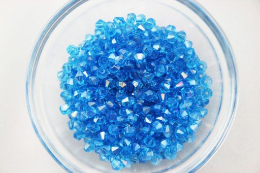 Aquamarine Glass BiCone Bead