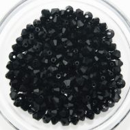 Black Glass BiCone Bead