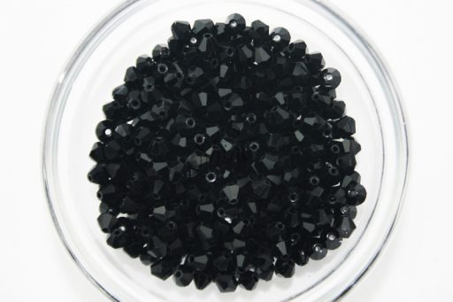 Black Glass BiCone Bead