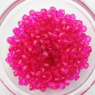 Fuchsia Pink Glass BiCone Bead