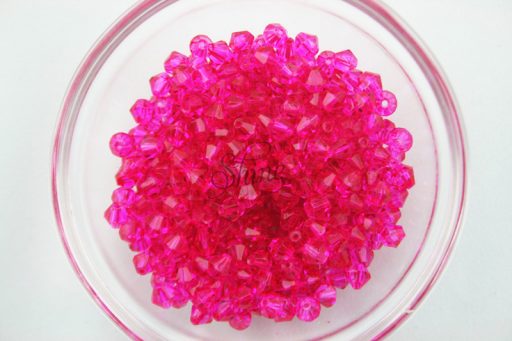 Fuchsia Pink Glass BiCone Bead
