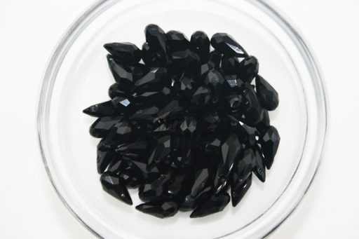 Black Glass Drop Bead