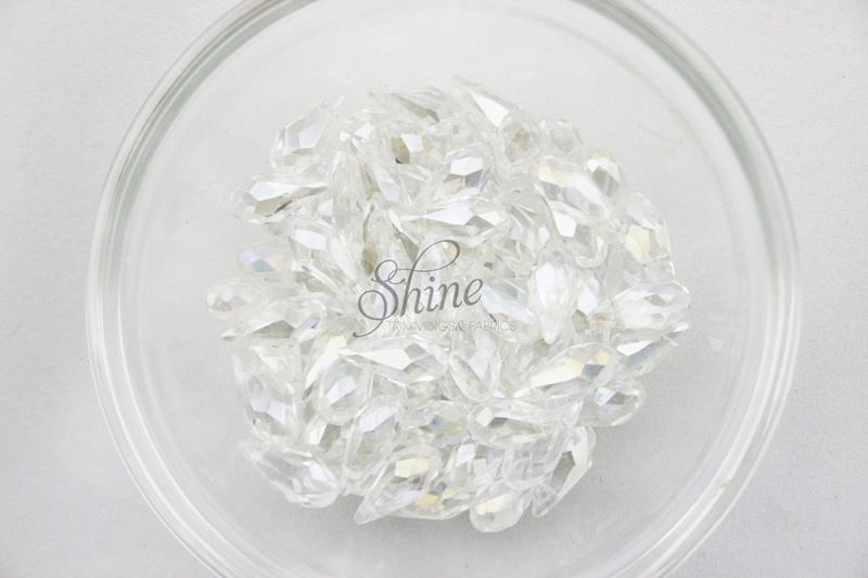 Crystal Glass Drop Bead 8x15mm | Shine Trimmings & Fabrics