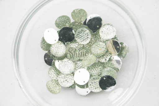 Plastic Frosted Crystal Sew On Stones Round 12mm