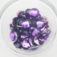 Plastic Purple Sew On Stones Round 10mm