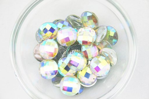 Plastic Crystal AB Sew On Stones Round 10mm