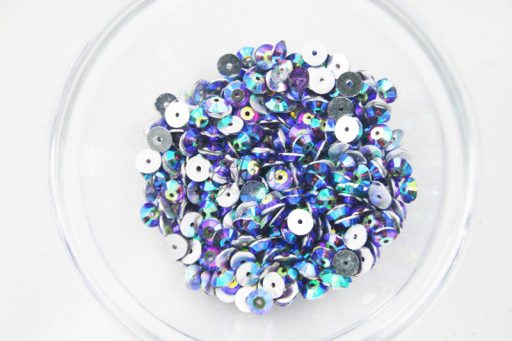 Plastic 6mm Round Sew On Stones Purple AB