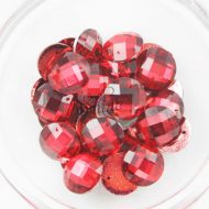 Plastic Red Sew On Stones Round 16mm