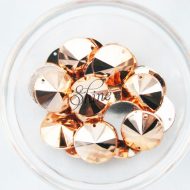 Plastic Metallic Copper Sew On Stone Round 10mm